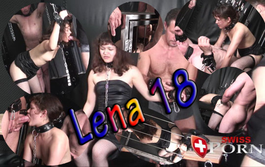 Master uses Teeny Lena 18y. fucking with 2 Slavs