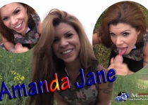 Blowjob in the field with porn star Amanda Jane